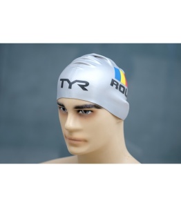 TYR casca inot silicon Romania - gri tricolor - Img 2