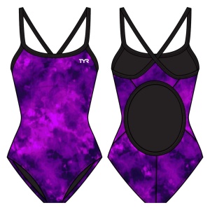 TYR - costum inot intreg pentru femei - Durafast Lite Diamondfit Miasma Swimsuit - Blue - 26 (XS) - Img 16