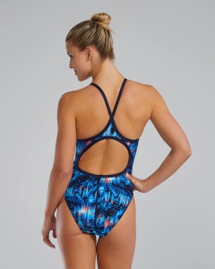 TYR - costum inot intreg pentru femei - Durafast Lite Diamondfit Seismo Swimsuit - Blue | Green - 26 (XS) - Img 10