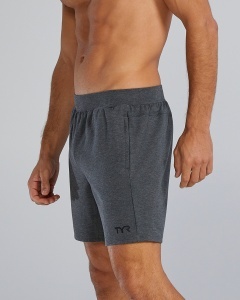 TYR - pantaloni scurti - UltraSoft Men's Midweight Terry A.M. Shorts - Charcoal | Heather - Img 3