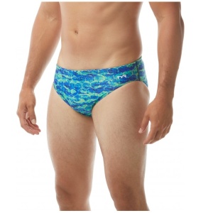 TYR - Slip inot pentru barbati - Agran Racer - albastru verde - Img 1