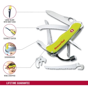Victorinox - set briceag multitool rescue, 13 functii - verde neon - Img 11