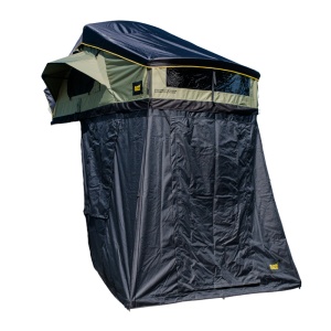 Anexă pentru cort auto, închis complet, cu podea, impermeabil, cu prindere rapidă prin banda scai, 260 x 225 x 190 cm, compatibil cu cortul de acoperiș auto Whisper 190 CampTalk
