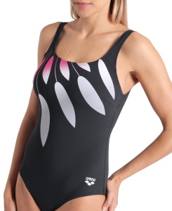 Arena - costum inot femei intreg - W Swimsuit Giuliana Squared Back C - Night Grey I Night Grey I Multi - Img 2