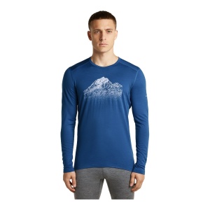 Bluza Barbati Icebreaker Mer 200 Oasis Ls Crewe Rising Light Black Blue