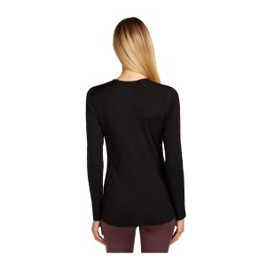 Bluza Femei Icebreaker 200 Oasis Ls Crewe Rainer Ridg Black - Img 2