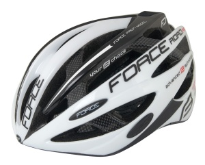 Casca Force Road Junior, alb-negru, XS-S (48-54 cm)