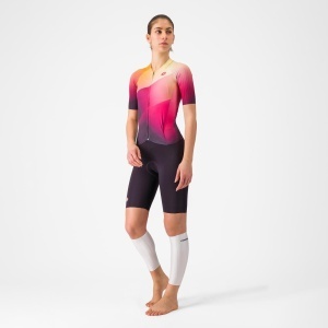 Castelli - costum triatlon cu maneca scurta - Free Sanremo 3 W Suit Short Sleeve - negru | portocaliu vivid - Img 8