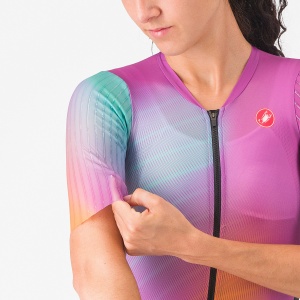 Castelli - costum triatlon cu maneca scurta - PR 2 W Speed Suit - negru | portocaliu - Img 3