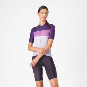 Castelli - pantaloni ciclism scurti cu bretele - Prima 2 Dt Bibshort - 16-35 gr C - negru | mov