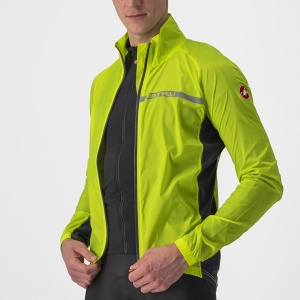 Castelli Squadra stretch - jacheta ciclism anti vant - verde lime electric gri inchis - Img 7