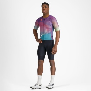 Castelli - tricou ciclism cu maneca scurta pentru barbati R-A/D Jersey - multicolor mov inchis albastru - Img 7