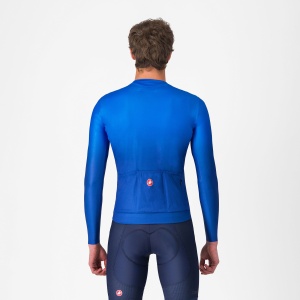 Castelli - tricou ciclism maneca lunga tailored fit cu protectie solara - Upf Long Sleeve Jersey - albastru azzurro - Img 2