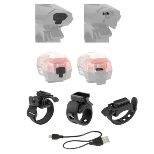 Force - Set lumini pentru bicicleta (far + stop) Force Express USB - negru - Img 3