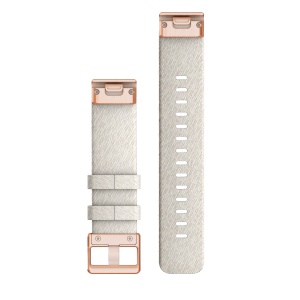Garmin curea nailon - QuickFit 20 - Nailon Cream Heathered cu componente Rose Gold - Img 2