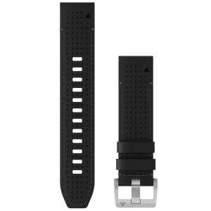 Garmin - curea piele - QuickFit 22 - MARQ 2 leather - black I green