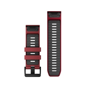 Garmin curea silicon QuickFit 26 - visiniu Marsala | Graphite Silicone - Img 2