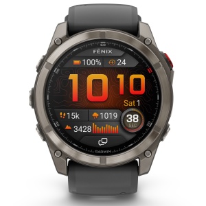 Garmin - fenix 8 AMOLED Sapphire - 47 mm - Titanium with Spark Orange | Graphite Silicone Band - Img 30