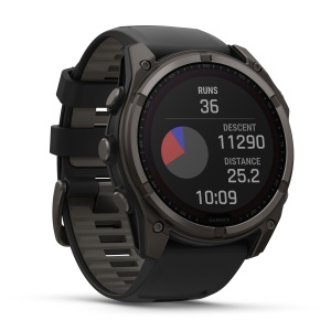 Garmin - fenix 8 AMOLED Sapphire - 47 mm - Titanium with Spark Orange | Graphite Silicone Band - Img 40