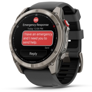 Garmin - fenix 8 Pro 51mm - smartwatch premium AMOLED Sapphire - ramă argintie din titanium si curea din silicon neagră-gri - Img 2