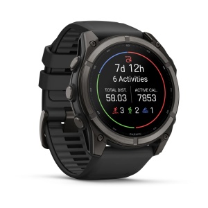 Garmin - fenix 9 AMOLED - 47 mm Titan DLC Carbon - Gray I Band Black - Img 12