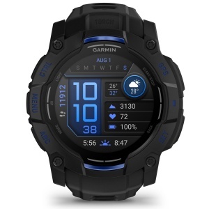 Garmin - Instinct 3 - 45 mm AMOLED - Black with Bolt Blue | Black Band - Img 67