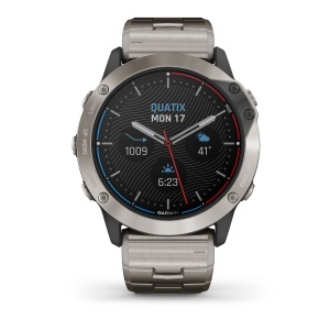 Garmin - quatix 6x Solar Titanium - ceas inteligent premium cu GPS cu functii avansate pentru sport si navigatie - 51mm diametru