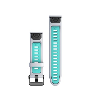 Garmin QuickFit 20 - curea silicon - alb Whitestone|albastru Aqua - Img 2