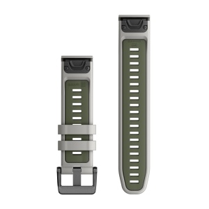 Garmin QuickFit 22 - curea silicon - gri Fog|verde Moss - Img 2