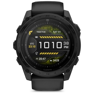 Garmin - Tactix 8 AMOLED 51 mm ceas multisport cu GPS - ramă neagră Titanium DLC și curea din silicon neagră + nailon - Img 1