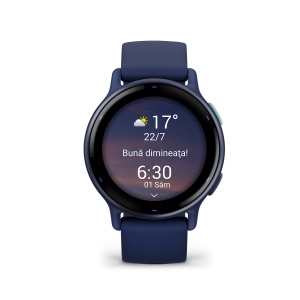 Garmin - Vivoactive 5 smartwatch cu GPS și AMOLED - ramă Metallic Navy din aluminiu - carcasă Navy şi bratara din silicon - Img 3