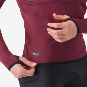 Hanorac casual Castelli UNLTD Roam Hoodie - vișiniu/gri | Confort termic - Img 5