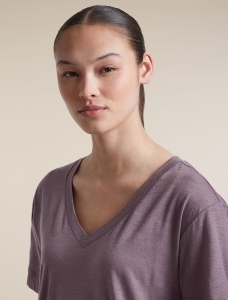 Icebreaker - tricou - 150 Tech Lite SS Relax V Neck Tee W - Grey Plum - L - Img 7