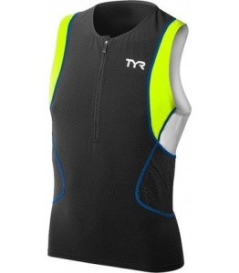 Men Competitor Singlet TYR negru-lime-albastru