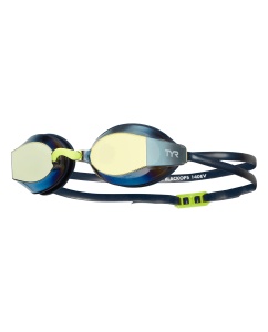 Ochelari înot TYR Black Ops 140 EV Racing - auriu/bleumarin | oglindă