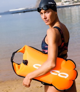 Orca - costum inot doua piese pentru femei tip bikini - albastru portocaliu Diploria - Img 4