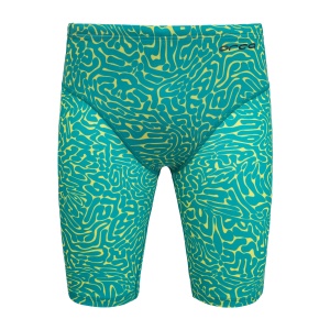 Orca - costum inot pentru barbati tip jammer - verde turcoaz galben