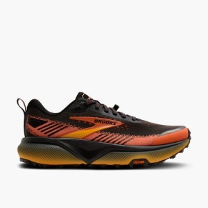 Pantofi alergare trail Brooks Cascadia 20 bărbați - negru cu corai și portocaliu