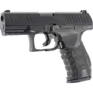 Pistol airsoft cu actionare manuala Walther PPQ, bile plastic, BB 6 mm, 0.5 jouli, incarcator HiCap, negru, Metal Slide