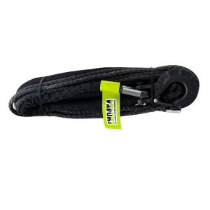 Plasmă (cablu) sintetică troliu 8mm x 30m, 6700 kg, cu cârlig, negru Emd4x4 - Img 2