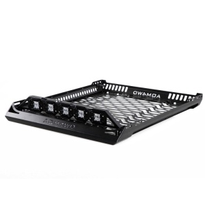 Portbagaj universal plafon pentru overlanding și expediții, negru, cu proiectoare incluse, 98 x 117 x 9 cm AQM4WD S40