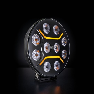 Proiector LED Dark Knight 9″ 150W, 5000K, 13500 lm reali, rază 480 m, combo, lumină de poziție albă și chihlimbariu, aluminiu negru, rezistent la apă și praf (IP68/IP69K), Strands - Img 4