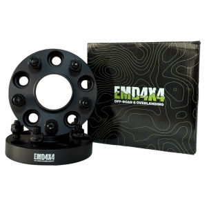 Set flanșe distanțiere 25mm, 5x114.3, M12x1.5, CB66.1, Dacia Duster (cu inel de centrare) Emd4x4 - Img 2