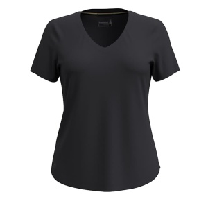 Smartwool - tricou merino - Active Ultralite V-Neck Short Sleeve W - Negru - Img 3