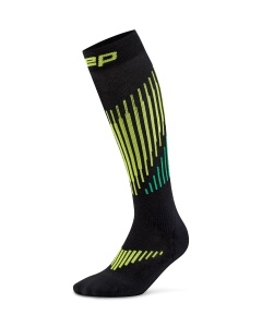 Șosete compresie înalte CEP Core Run Merino 3.0 - negru/lime | lână merino
