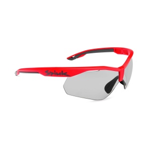 Spiuk - ochelari soare sport fotocromatici Ventix K, 2 lentile de schimb Lumiris II, transparent si negru - rama rosie neagra - Img 2