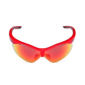 Spiuk - ochelari soare sport Ventix K, 2 lentile de schimb Nittix transparent si rosu oglinda - rama rosie neagra - Img 4