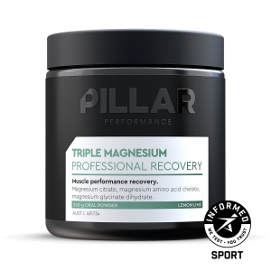 Supliment magneziu Pillar Performance Triple Magnesium pudră - lemon lime, borcan 200g