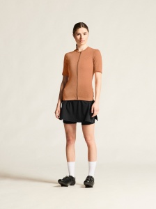 Tricou ciclism Craft Everyday Wool SS Jersey damă - caramel