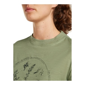 Tricou Femei Icebreaker 150 Tech Lite Crop Seed Story Oliv - Img 5